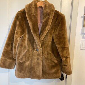 & Other Stories faux fur coat jacket sz 34